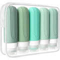 Travel Bottles for Toiletries, 5 Pack TSA Approved Travel Size Containers, 3oz Leak Proof Refillable Travel Accessories for Shampoo Conditioner, BPA Free Travel Bottles with Toiletry Bag