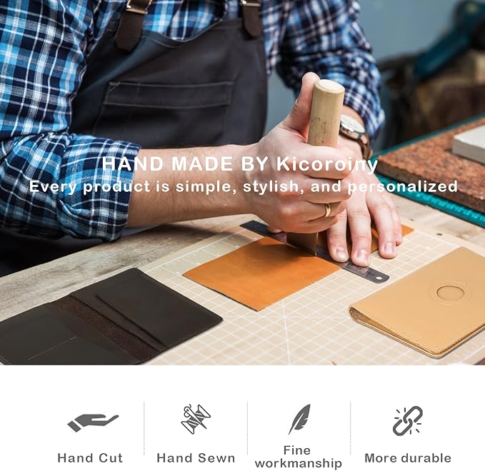Airtag Passport Holder for Men and Women Travel, Real Leather Passport Wallet, Handmade Passport Cover Case with Airtag Slot, Travel Must Haves Essentials Accessories Birthday Gifts(Crazy Horse,Beige)