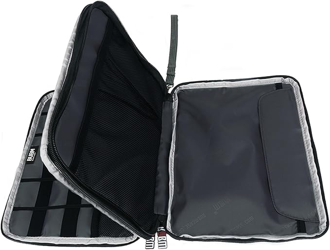 BUBM Double Layer Electronics Organizer/Travel Gadget Bag for Cables, Memory Cards, Flash Hard Drive and More, Fit for iPad or Tablet(up to 9.7")-Large, Blue