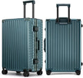 ROAMING Zipperless Luggage 24 Inch with Aluminum Frame, 3-Layer PC Trunk-Medium Lightweight Hard Shell Suitcase with Spinner Wheels, Metal Travel Luggage with Double TSA Locks, Dark Night Green