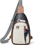7L Sling Bag for Women Men Leather Small Sling Backpack Daypack Anti Theft Fanny Pack Crossbody Purse Travel