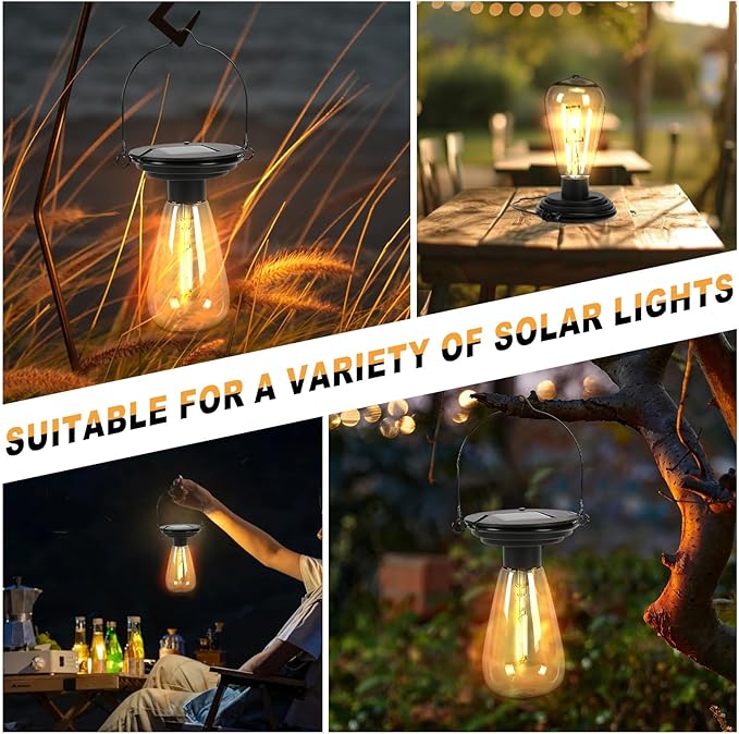 Replacement Solar Light Tops-Solar Light Bulbs for Outside-Solar Lanterns Outdoor Waterproof 1 Pack,One Thing, Three Uses, Multifunctional Size Conversion Or Personalized Hanging