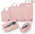 EPICKA 6 Set Ultra-Lightweight Compression Packing Cubes - Water Resistant Durable Travel Organizers with Toiletries Bag for Women, Expandable Travel Accessories for Carry on Luggage, Suitcase (Pink)