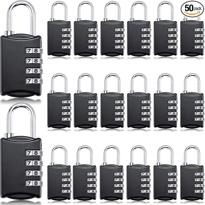 Moxweyeni 20 Pcs 4 Digit Combination Lock Small Combo Luggage Number Locks Outdoor Waterproof Padlock for Traveling Toolbox Gym Door Locker Suitcases Employee Hasp Storage