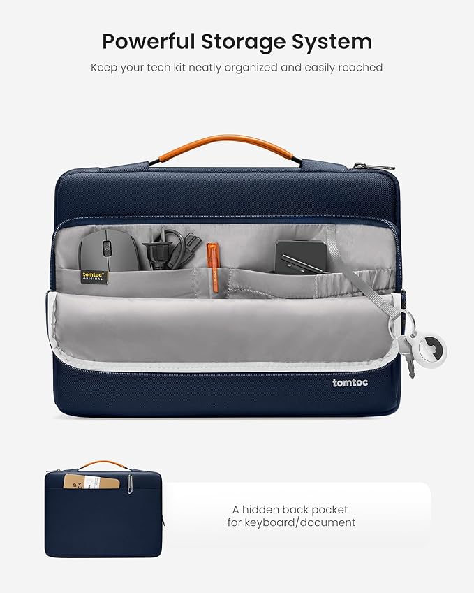 tomtoc 360 Protective Laptop Sleeve for 13.5-14.4 Inch Microsoft New Surface Laptop Studio/5/4/3/2/1, Surface Book 3/2/1, Water-Resistant Shockproof Notebook Accessory Carrying Case Bag, Blue