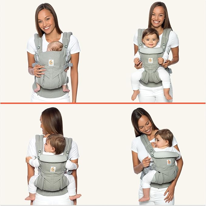 Ergobaby Omni Classic Baby Carrier Newborn to Toddler - Breathable Baby Carriers for Summer - All-Position Carrier with Lumbar Support (7-45 Pounds), Cotton, Pure Black
