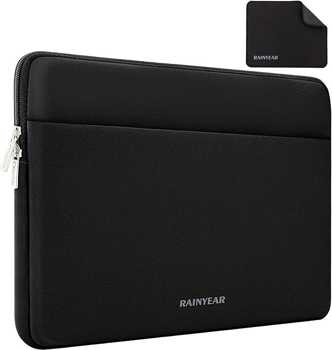 RAINYEAR Laptop Sleeve Case 15.6 Inch, Protective Portable Case with Front Pocket, Briefcase Handbag Computer Carrying Bag Laptop Bag Compatible for HP, Dell, Asus, Lenovo, Notebook, Black