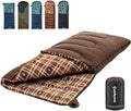 KingCamp Sleeping Bag for Adults, Cold Weather & Warm XL Big and Tall Flannel Sleeping Bags with Compression Sack Portable Waterproof Essentials Gear Accessories for Outdoor Camping