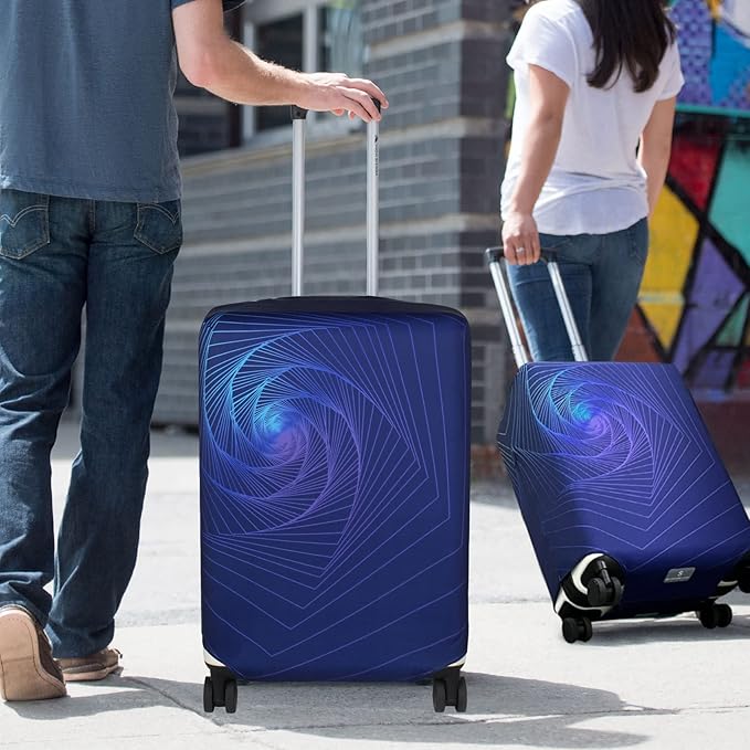 Explore Land Travel Luggage Cover Suitcase Protector Fits 23-26 Inch Case (Gyrotropic, M)