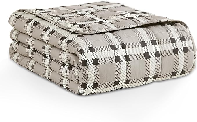 L'AGRATY Weighted Blanket - 48"x72" 15lbs Cooling Breathable Heavy Blanket Microfiber Material with Glass Beads for Adult All-Season Summer Fall Winter Soft Thick Comfort