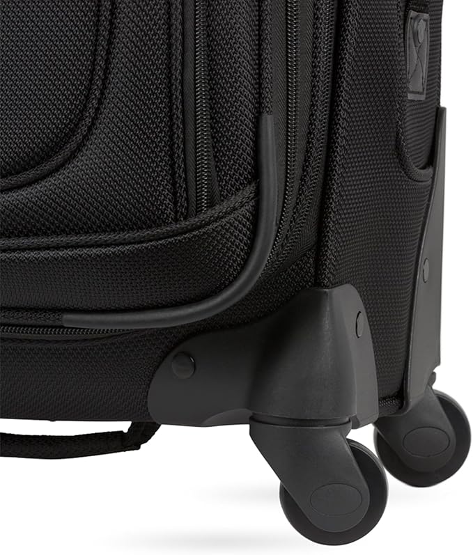 SwissGear Sion Softside Expandable Luggage, Black, Checked-Medium 25-Inch