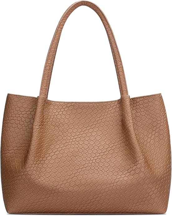 KKXIU Tote Bag for Women Vegan Leather Shoulder Purse Large Capacity Travel Bag