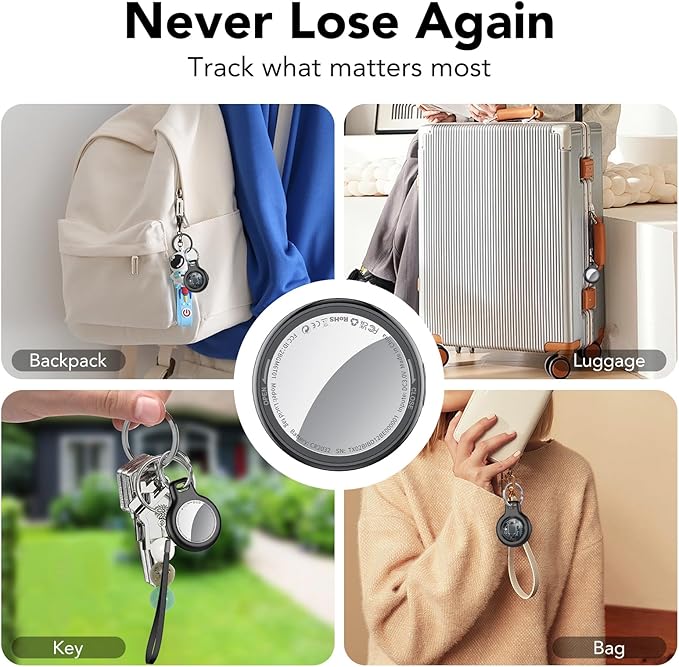 2025 New [Apple MFi Certified] (iOS Only) Air Tracker Tags-2 Pack, Bluetooth Tracker for Apple Find My, Replaceable Battery, Key Finder and Item Locator Smart Tag for Keys, Bags, Luggage, Pets, Wallet