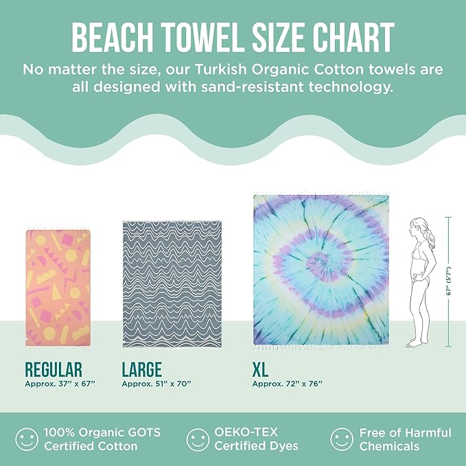 Sand Cloud Turkish Beach Towel - Sand Free - 100% Organic Turkish Cotton Yarn - Quick Dry Towel for Beach, Picnic, Blanket or Bath - As Seen on Shark Tank - Marine Life (Typus Whale Shark)