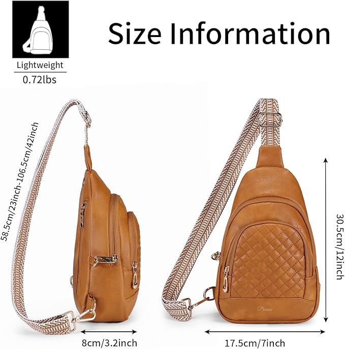 Crossbody Bags for Women Anti Theft Small Sling Handbag with Zipper Lock Vegan Leather RFID Blocking Chest Pure