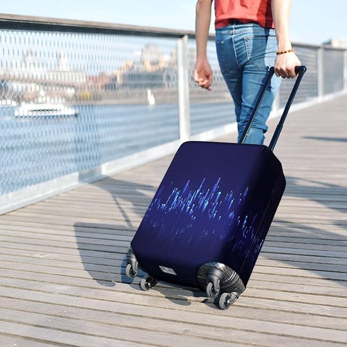 HYPER VENTURE Washable Luggage Cover - Fashion Suitcase Protector Fits 23-26 Inch Luggage (Nightscape, M)