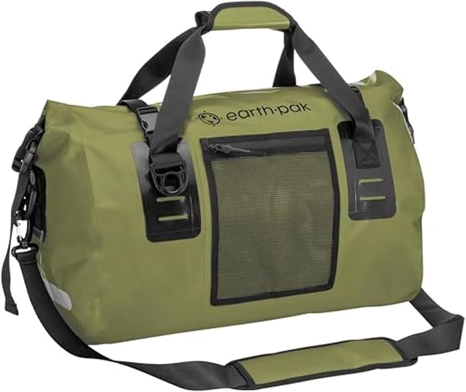 Earth Pak Waterproof Duffel Bag - Heavy Duty Motorcycle Dry Bag with Large Storage Space Perfect for Traveling, Camping, Kayaking, Fishing & Canoeing Bag 50L/70L/90L/120L Sizes