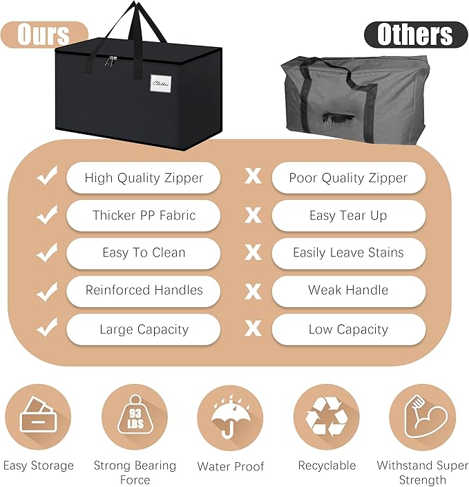 Heavy Duty Moving Bags - Extra Large Packing Bags and Storage Totes, Collapsible and Foldable Option for Moving and Storage, Clear, 125 L - 12 Pack