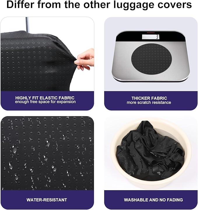 7-Mi Travel Trolley Case Cover Protector Suitcase Cover 22"-24" Trolley case Luggage Storage Covers for Men Women, Retro