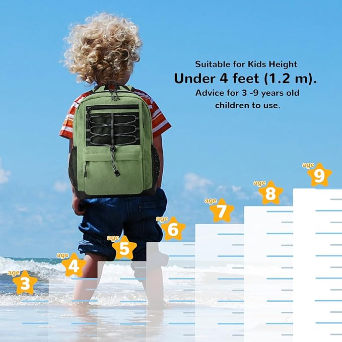 10L Small Size Casual Backpack for Kids Girls Boys Ages 3-9, Mini Waterproof Outdoor Sport Travel Hiking Camping Daypack (Black)