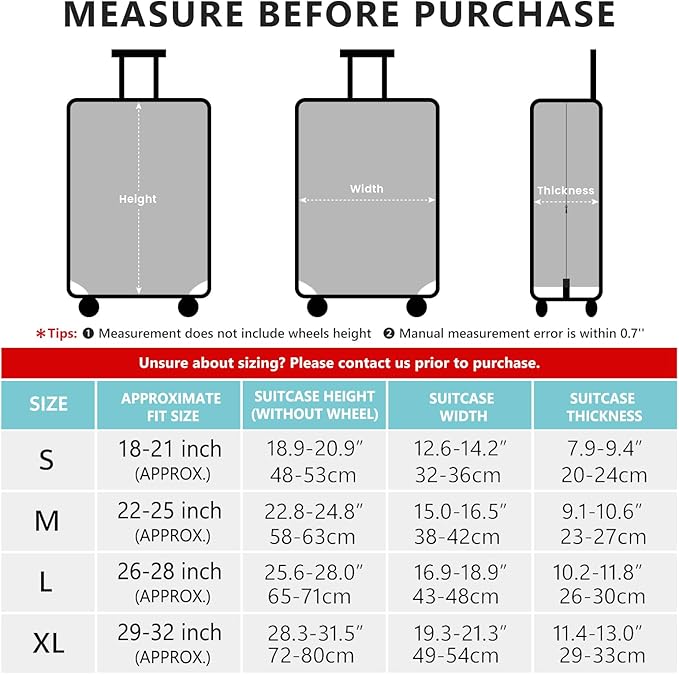 Travelkin Luggage Covers For Suitcase Tsa Approved,Suitcase Cover Protector Fit 18-32 Inch Luggage (Paradise, XL)
