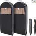 KEEGH Space Saving Hanging Garment Bag with Self Compression Zipper, 50 Inch Garment Bags for Hanging Clothes with Clear Window, Suit Bags for Closet Storage (2 Pack)
