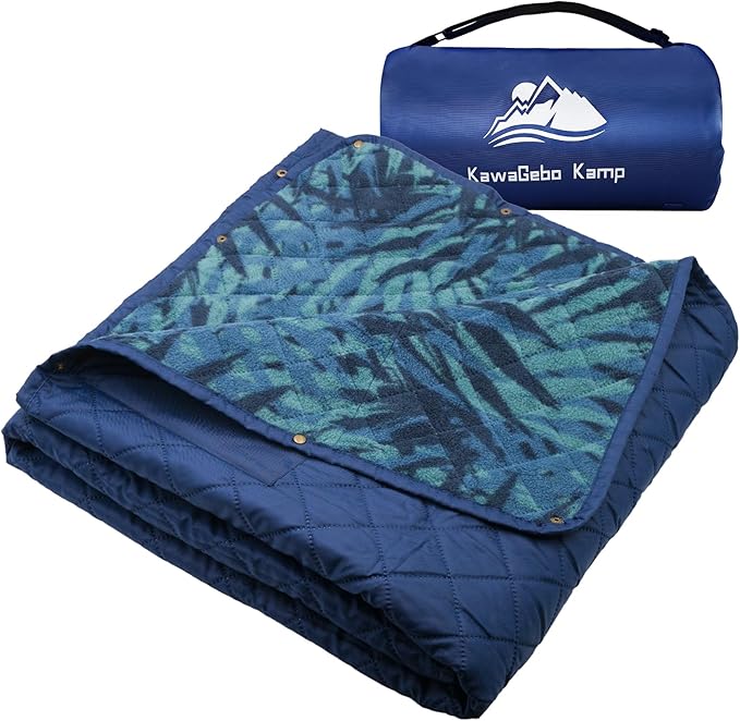 Outdoor Waterproof Blanket, Foldable Fleece Stadium Blanket for Outdoor Sports Event, Camping, Concerts, Car, Pet, Picnics - Windproof, Wearable, Machine Washable 80" x 58"