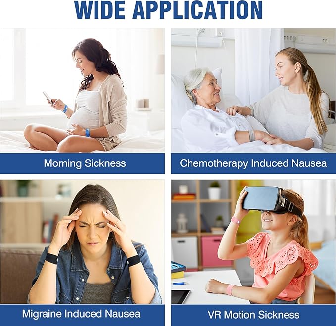 Motion Sickness Bands Anti Nausea Wristband for Adult and Kids Morning Sickness Relief for Pregnant Women Acupressure Nausea Relief for Car, Sea, Air Sickness - 2 Pairs Grey + 3 Pairs Black