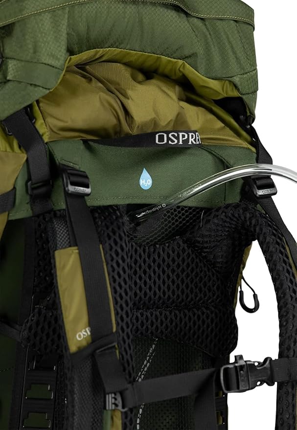 Osprey Atmos AG LT 50L Men's Backpacking Backpack, Night Shift/Scoria Blue, S/M