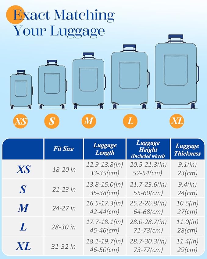 Slohif Luggage Cover for Suitcase Tsa Approved Protector - Luggage Sleeve Large Suit Case Cover Travel Stretch Baggage Case Protective Washable Fit 18-20 Inch Astronaut XS