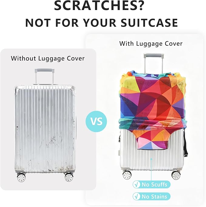 Travelkin Luggage Cover Washable Suitcase Cover Suitcase Protector Anti-scratch Suitcase cover Fits 18-32 Inch Luggage(L for 26-28 Inch Luggage)