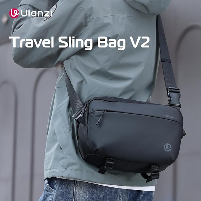 ULANZI Camera Sling Bag, Water-Resistant Camera Case with Tripod Holder, DSLR/SLR/Mirrorless Camera Bags Crossbody for photographers - Black