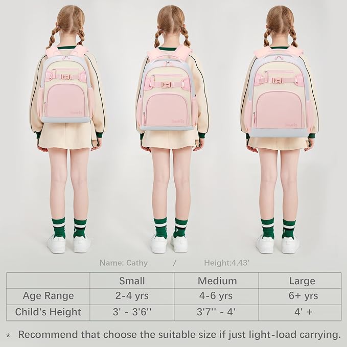 Cute Mini Toddler Backpacks for Girls 2-4 Little Kids Backpack preschool Bookbag (Pink and Cream)