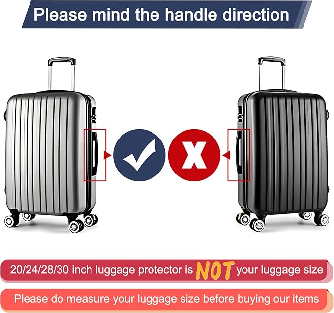 30 Inch Suitcase Cover for Luggage,3mm Thickness Full Clear Luggage Covers for Suitcase TSA Approved Suitable 30-31 Inch Suitable for Long Travel Accessories