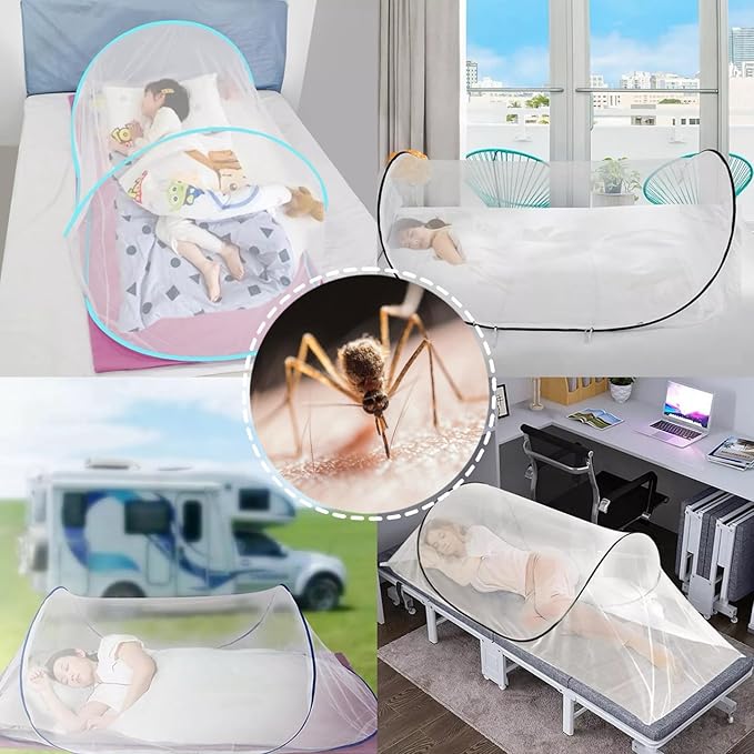 SuperDen Pop Up Mosquito Net, Foldable Mosquito Net Tent for Bed Camping Travel Patio,Portable Mosquito Tent Pop Up Outdoor (1 PCS)