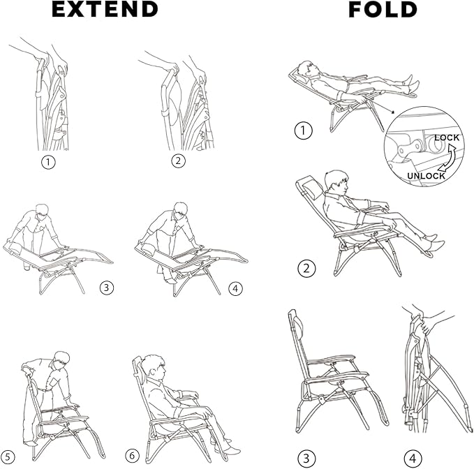 Oversized Padded Zero Gravity Lounge Chair, Foldable Patio Anti Gravity Reclining Chairs Folding Lawn Recliner with Cup Holder for Yard, Camping, Outdoor, Support 350 LBS, Black