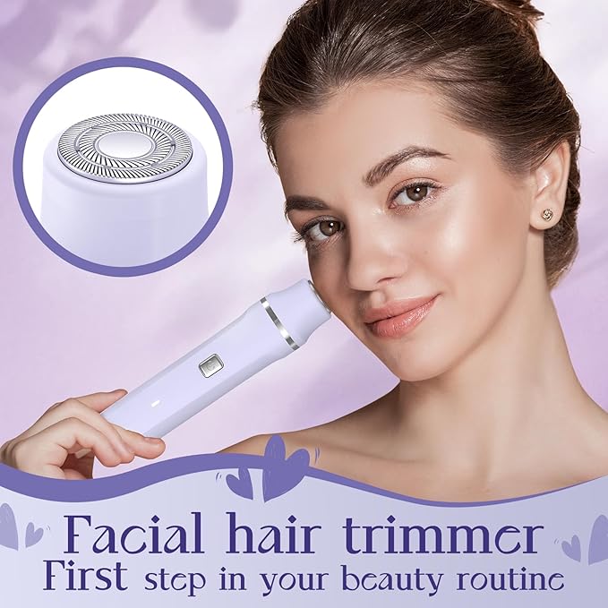 Electric Razors for Women - Wet/Dry Womens Electric Shaver for Bikini/Pubic Hair/Face/Legs/Intimate Area, epilators Hair Removal with Dock Charging, Christmas Gifts & Stocking Stuffers (Purple)
