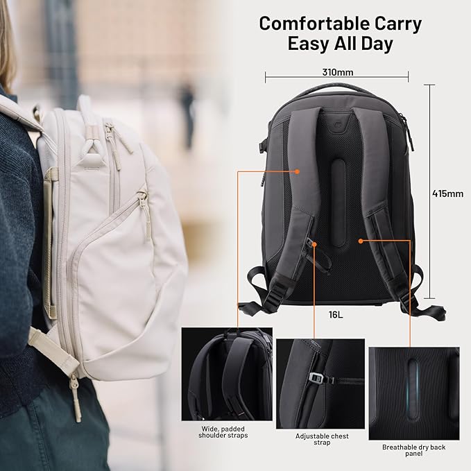 PGYTECH OneGo Lite 16L Camera Backpack Water-Resistant DSLR/Mirrorless Bag for Sony/Canon/Fujifilm, Drone Backpack, Tripod Mount Travel & Weekend Photography Pack for 14" Laptop(Forest)