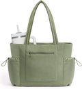 ECOHUB Tote Bag for Women, Work Tote Bags with Laptop Compartment, Large Corduroy Tote Bag with Stanley Cup Holder