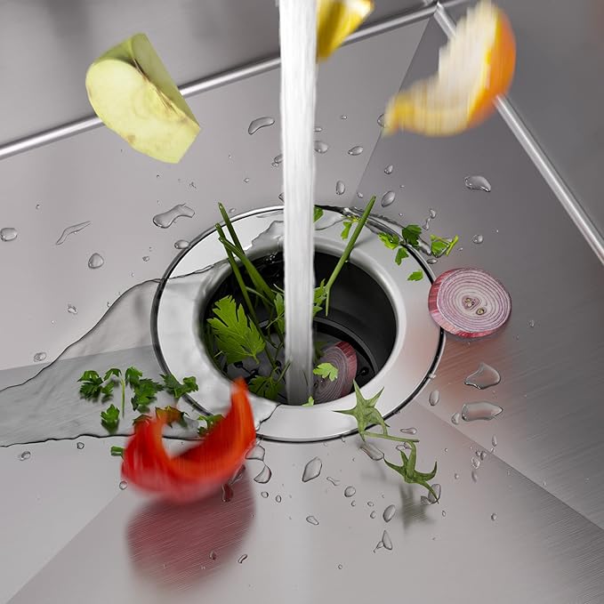 KRAUS Standart PRO™ 33-inch 16 Gauge Undermount 50/50 Double Bowl Stainless Steel Kitchen Sink with WasteGuard™ Continuous Feed Garbage Disposal, KHU102-33-100-75MB