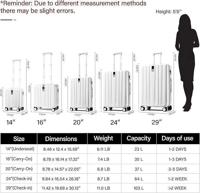 Hanke 24 Inch Luggage Suitcases With Spinner Wheels Lightweight PC Hard Shell Rolling Suitcase With Travel Lock,Checked-Medium 24-Inch(Bamboo Green)