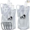 1L Hiking Collapsible Water Bottles, 4-Pack 33OZ BPA-Free Foldable Backpacking Water Bottle for Travel Camping Hiking