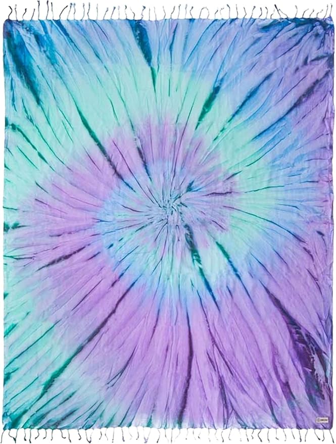 Sand Cloud Extra Large Turkish Beach Towel - Sand Free - 100% Organic Turkish Cotton Yarn - Quick Dry Towel for Beach, Picnic Blanket or Throw - As Seen on Shark Tank - Tie Dye (Luna)
