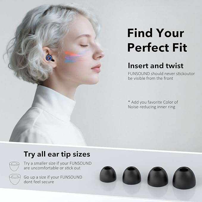 Ear Plugs for Sleeping Noise Cancelling -30dB, 2-Pack Reusable Soft Noise Reduction Ear Plugs for Sleep, Travel,Deep Focus, Hearing Protection,Concert with Carrying Case (White & Black)