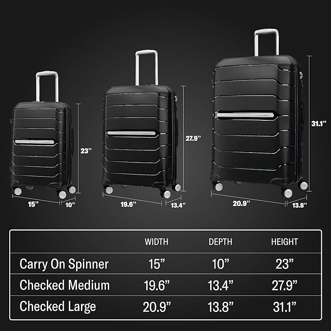 Samsonite Freeform Large Checked Luggage with Dual 360° Spinner Wheels - TSA Lock, Airline-Approved - Lightweight Durable Polypropylene Expandable Hardshell - Merlot