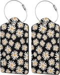 Set of 2 Luggage Tag for Suitcases Tie dye PU Leather Luggage Tag with Full Back Privacy Name ID Card Fun Laggage Tags