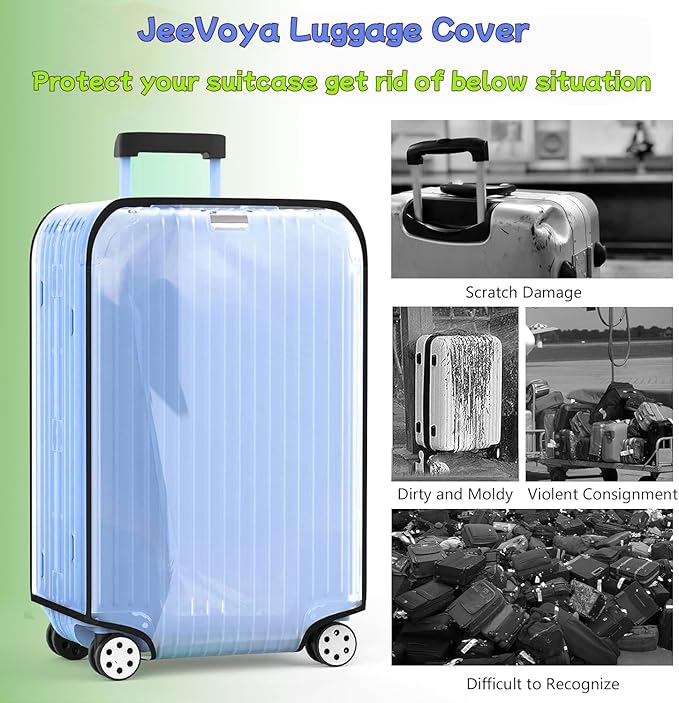 Suitcase Covers Clear Luggage Cover for 20"/24"/28"/30" Baggage Covers Waterproof Dustproof and Anti-scratch (24inch)