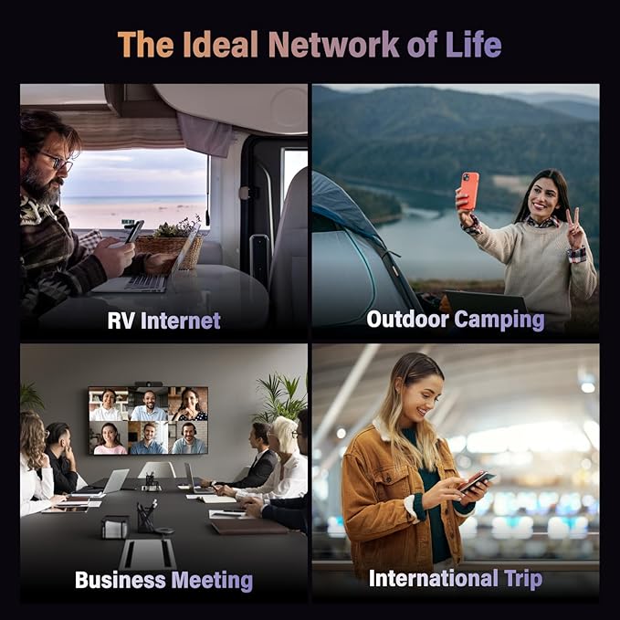 GlocalMe G4 Pro 4G LTE Mobile Hotspot with Global 1GB Data, Portable WiFi Hotspot for Travel in 200+ Countries, 5" Touch Screen Hotspot Device, No SIM Card Needed, 10 Connected Devices(G4 Pro Black)
