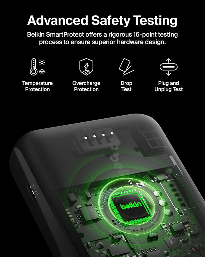 Belkin Portable Charger, USB-C Power Bank 20000 mAh w/ 2xUSB-A Ports, 15W w/Type-C to Type-A Cable for iPhone 16, 15, Samsung Galaxy S25, Pixel, iPad, Nintendo Switch 2, Google Pixel 10, etc. - Gold