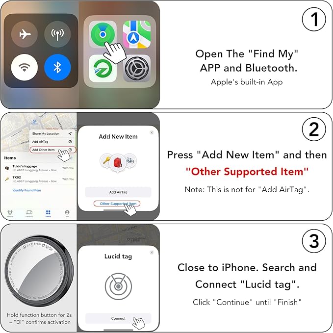 2025 New [Apple MFi Certified] (iOS Only) Air Tracker Tags-5 Pack, Bluetooth Tracker for Apple Find My, Replaceable Battery, Key Finder and Item Locator Smart Tag for Keys, Bags, Luggage, Pets, Wallet